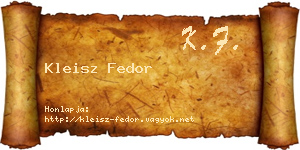 Kleisz Fedor névjegykártya